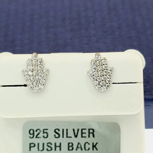 925 Sterling Silver CZ Stud Earrings for Women/Girl, US925P1013